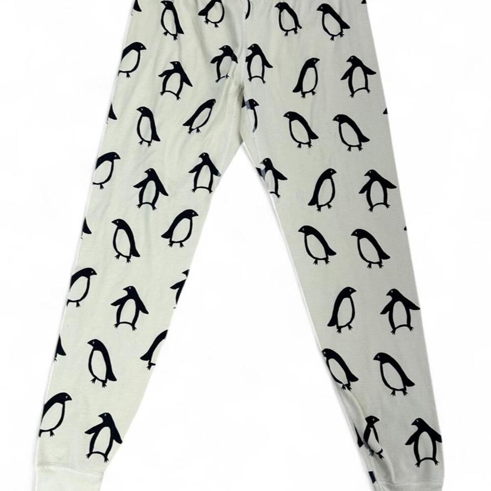 Hanna andersson black penguin print pj bottoms, women's size medium